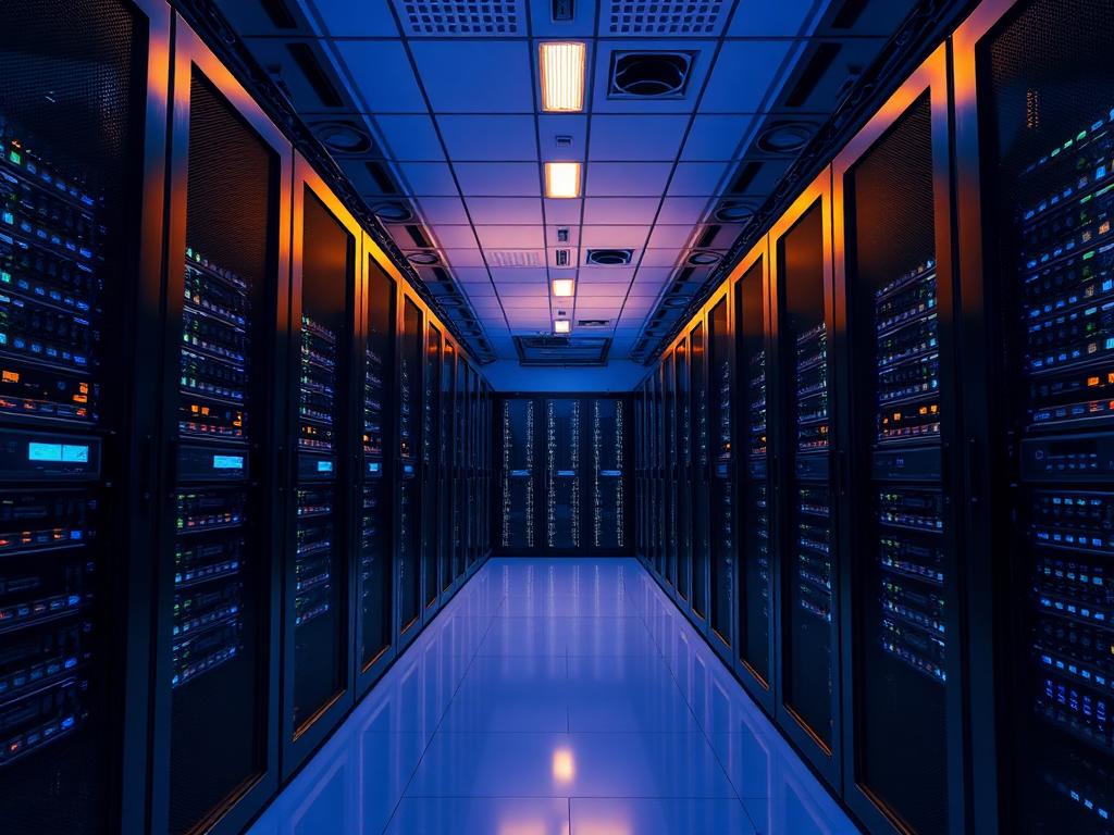 Modern cloud server room for enterprise migration project