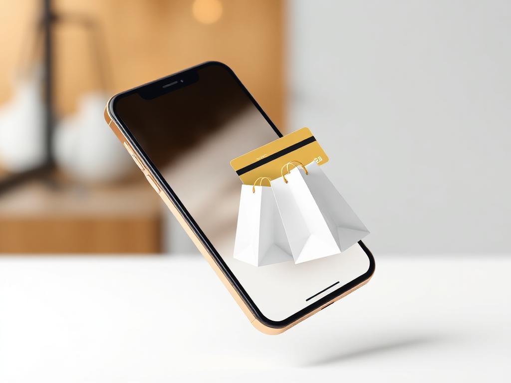 E-commerce mobile app on a smartphone mockup