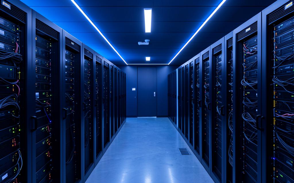 Data centre server racks supporting managed IT services